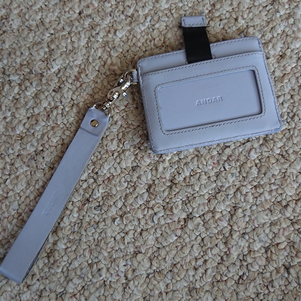 Andar The Denner Leather Wallet with Wristlet in periwinkle